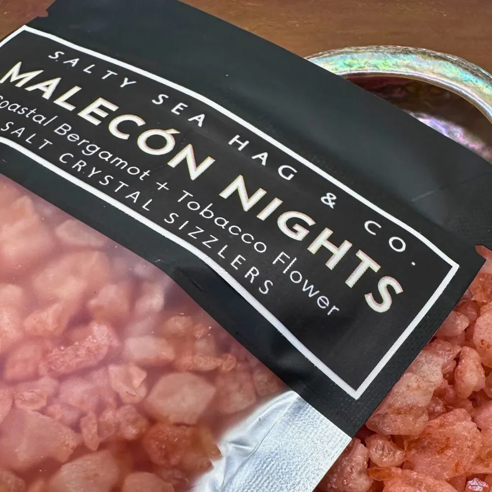 Malécon Nights Salt Crystal Sizzlers | Coastal Bergamot + Tobacco Flower Scent